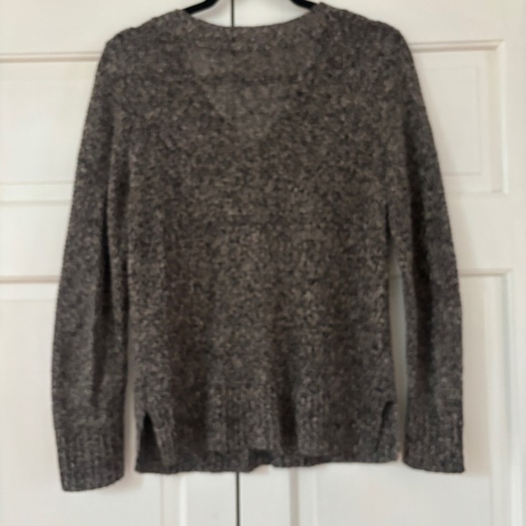 Eileen Fisher System Marled Black Taupe VNeck 100% Linen Sweater Size Small Knit - Picture 8 of 10